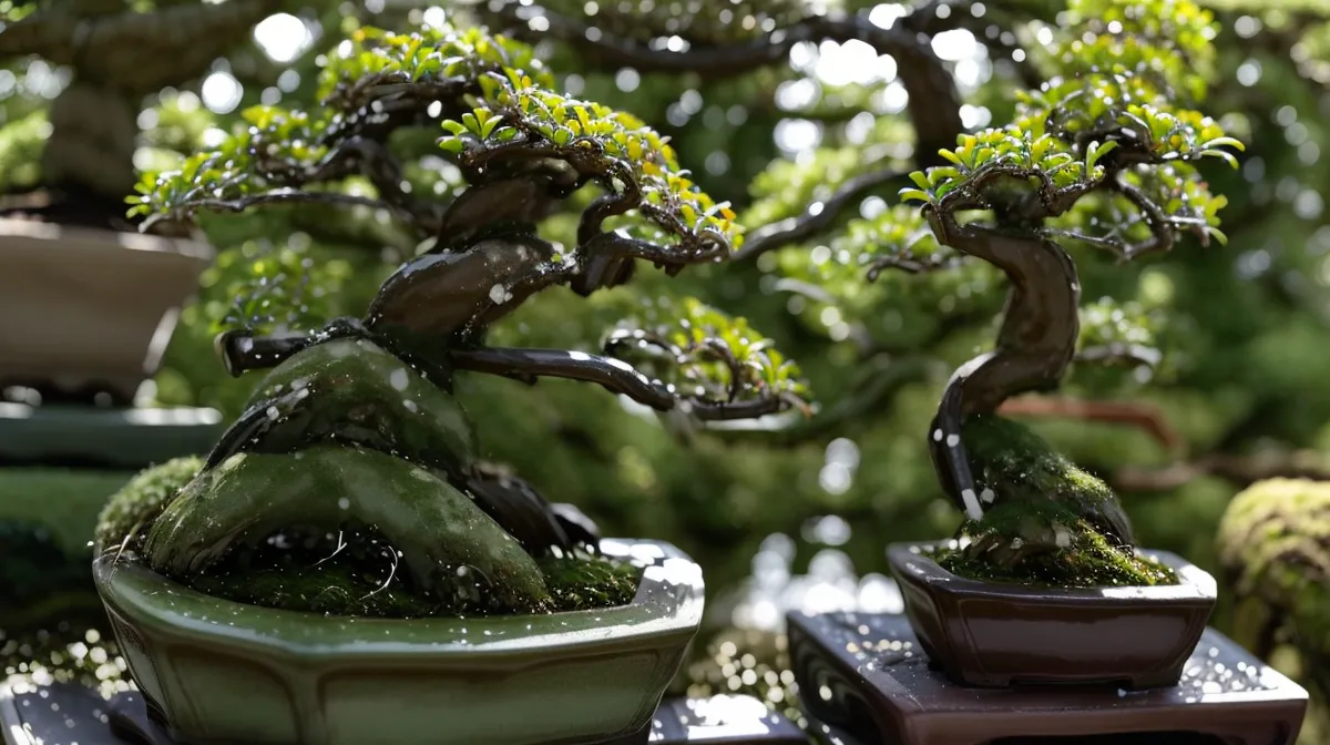 Arrosage d'un bonsai ficus d'intérieur : geste d'entretien quotidien pour débutant