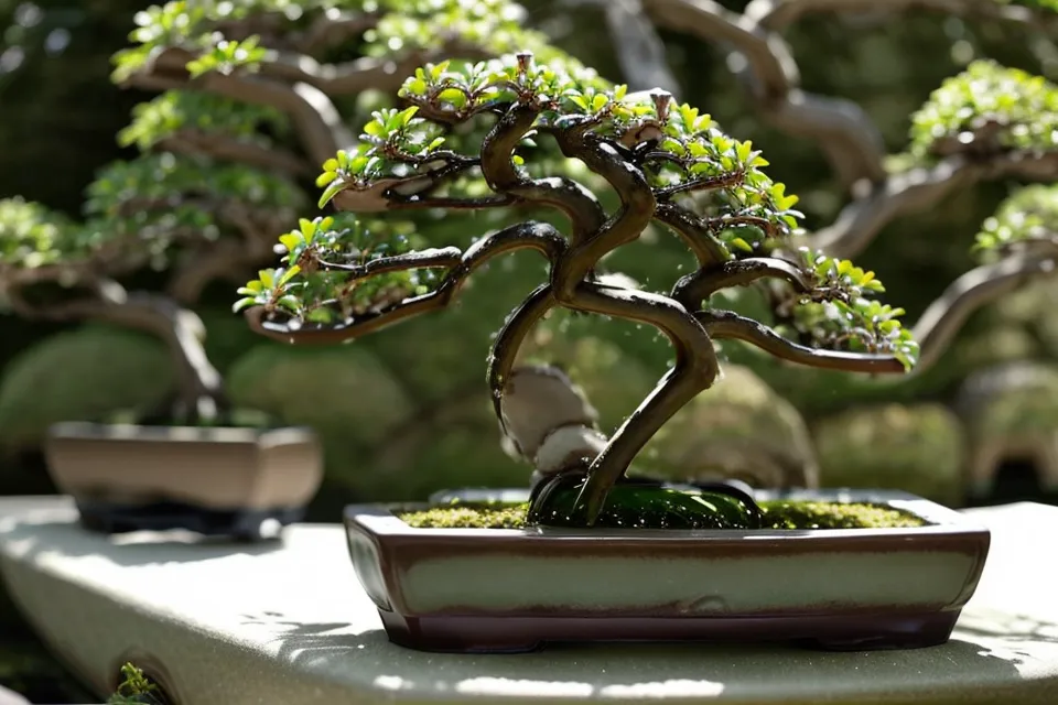 Vue de dessus sur les proportions entre l'arbre et son pot, un repère pour choisir la bonne taille de pot bonsai