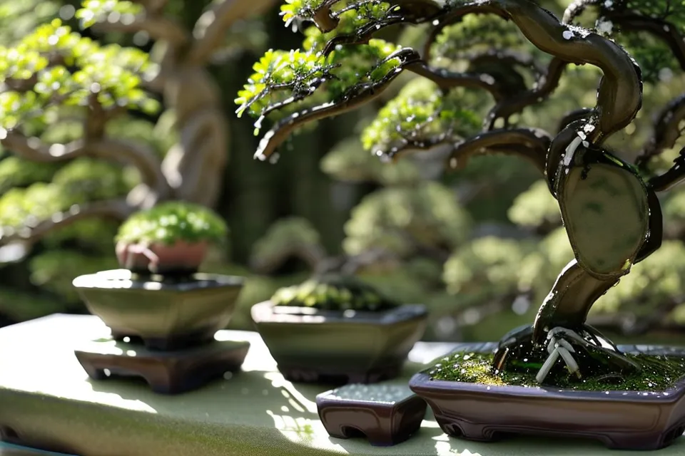 Bonsaï de taille Shohin dans un pot en céramique, repère pour choisir un arbre déjà formé