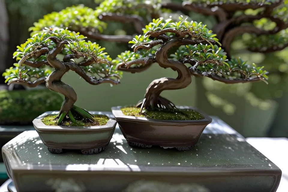 Gros plan sur un tapis de mousse naturelle bien installée, esthétique japonaise au pied d'un bonsai