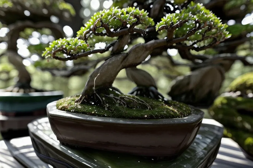 pince concave utilisée pour la taille de structure d'un bonsai, plaie nette avant cicatrisation