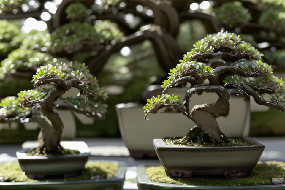 application de mastic japonais de cicatrisation sur la plaie d'un tronc de bonsai après la taille