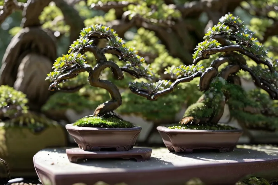 Gros plan sur les grains d'akadama secs dans le pot d'un bonsai, repère discret pour un entretien patient