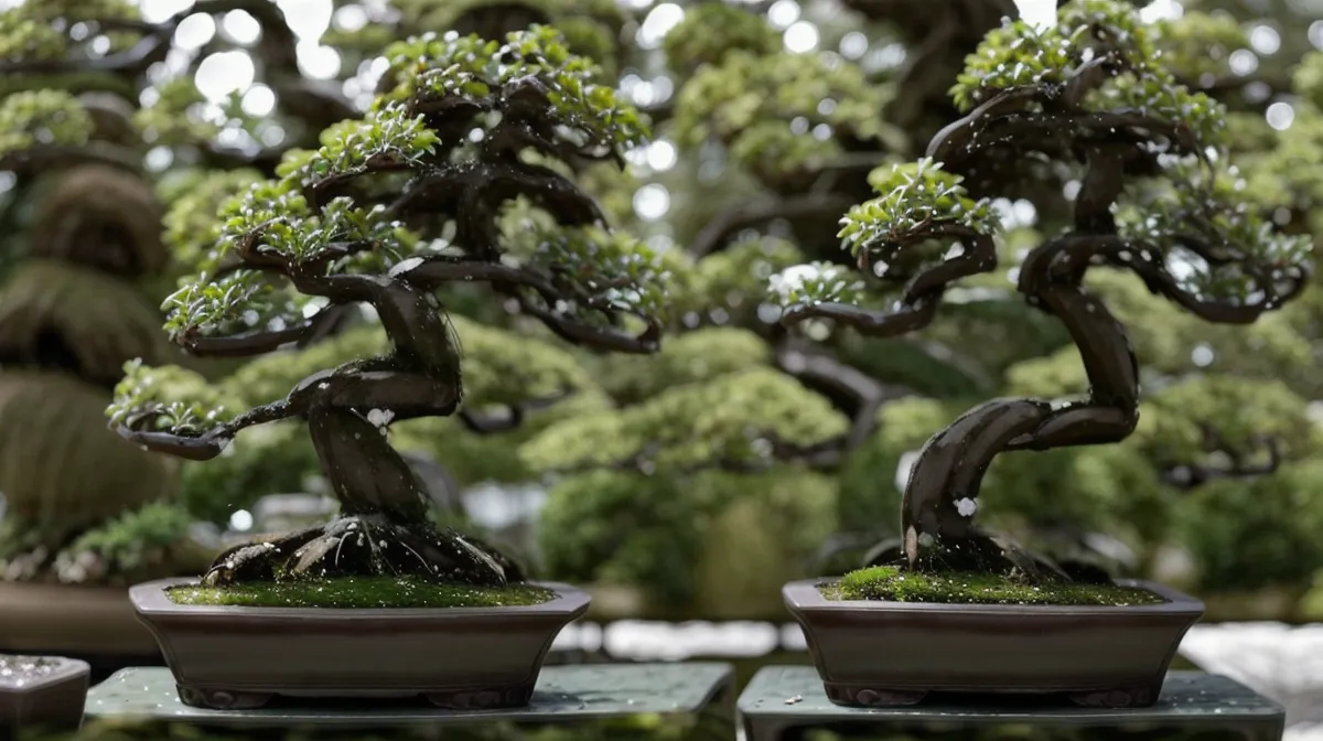 Bonsaï ficus perdant ses feuilles après un changement d'emplacement, signe de stress végétal chez un arbre d'intérieur