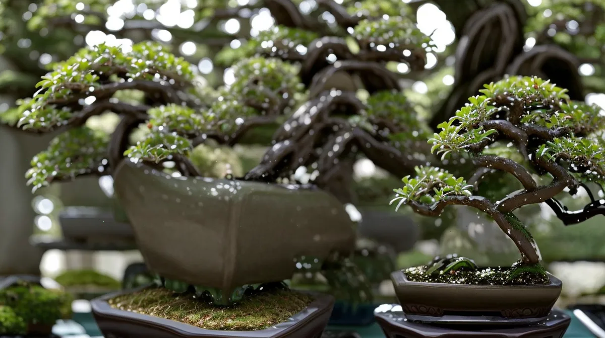 Bonsaï présentant un tronc incliné, exemple de styles bonsai et d'esthétique japonaise pour débutant