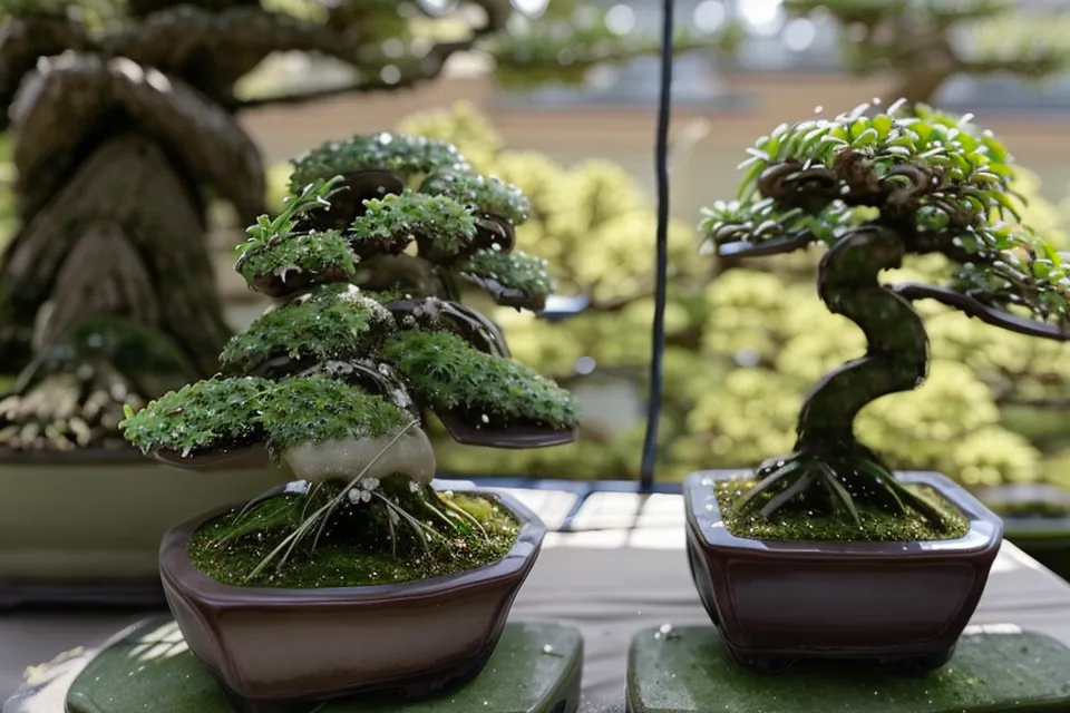 Cicatrice de ligature sur la branche d'un érable bonsai, trace qui révèle parfois un style bonsaï inattendu