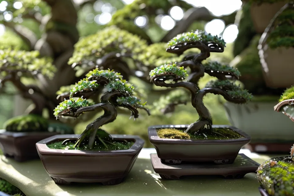 Branches d'érable fraîchement taillées, prêtes à devenir une bouture de bonsai en multiplication végétale
