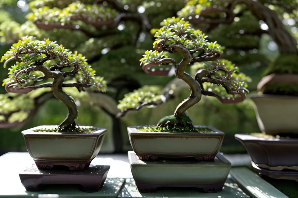 Nettoyage manuel des cochenilles sur un bonsai avec un coton-tige imbibé d'alcool, geste du traitement naturel